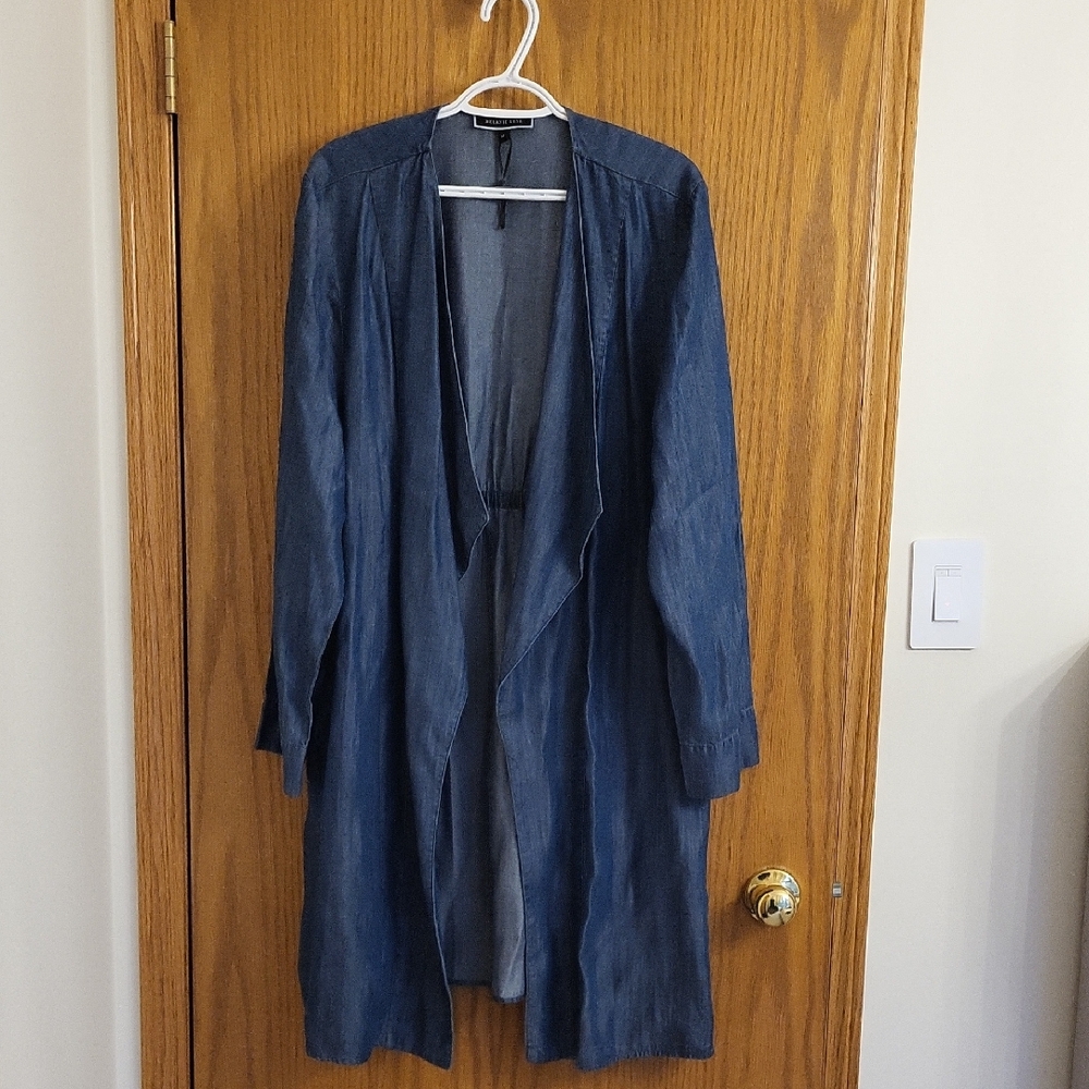 Elegant Longline Blue Denim Jacket